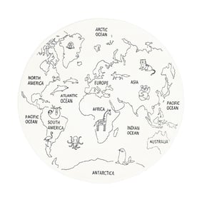 Rond kindervloerkleed - Globe Crème - sfeer
