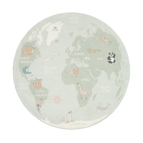 Rond kindervloerkleed - Globe Mint - sfeer