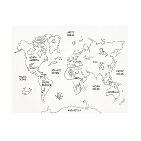 Kindervloerkleed - Globe Crème - sfeer
