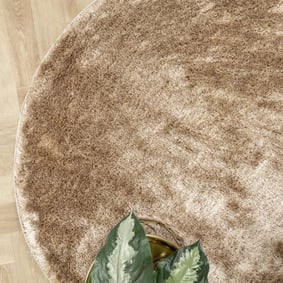 Rond hoogpolig vloerkleed - Glorious Champagne / Creme - product