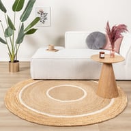 Rond Jute vloerkleed - Mirai Circle Wit/Naturel