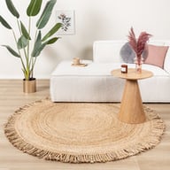 Rond Jute vloerkleed - Mirai Fringe Melange