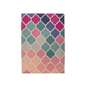Modern vloerkleed - Illo Rosella Roze/Blauw - sfeer