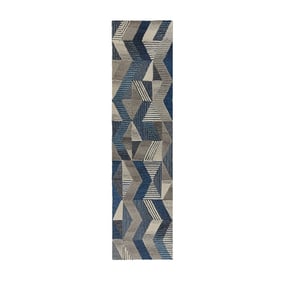 Grafische loper - Mado Asher Grijs/Blauw - product