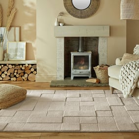 Modern vloerkleed - Mozo Checkerboard Beige