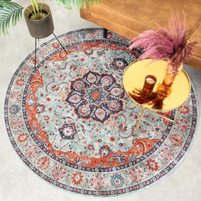 Rond vintage vloerkleed - Imagine Medaillon Groen