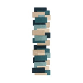 Abstracte loper - Stracto Collage Petrol - sfeer