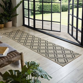 Retro balkonkleed - Floreno Milan Beige/Zwart