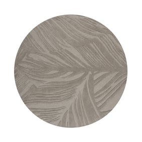 Rond modern vloerkleed - Solacio Leaves Grijs - sfeer