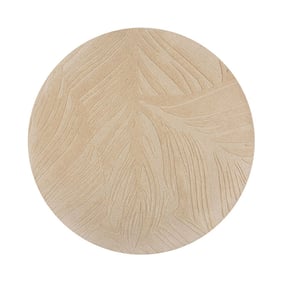 Rond modern vloerkleed - Solacio Leaves Beige - product