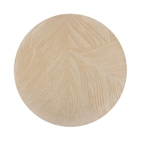 Rond modern vloerkleed - Solacio Leaves Beige - sfeer