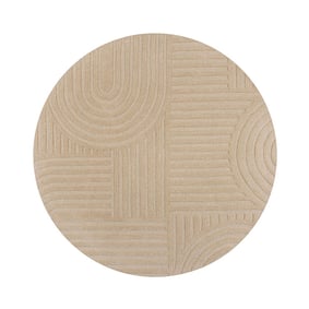 Rond modern vloerkleed - Solacio Zen Beige - product