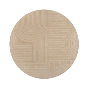 Rond modern vloerkleed - Solacio Zen Beige - product