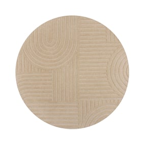 Rond modern vloerkleed - Solacio Zen Beige - sfeer