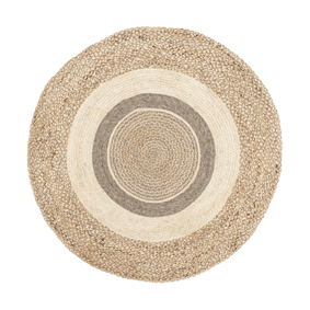 Rond Jute vloerkleed - Mirai Border Wit/Melange - product