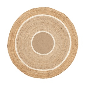Rond Jute vloerkleed - Mirai Circle Wit/Naturel - sfeer