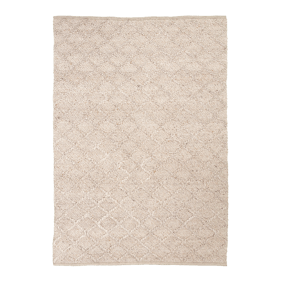 Wol gevlochten vloerkleed - Knit Beige - sfeer