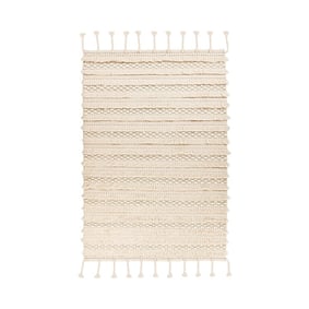 Bohemian vloerkleed - Basai Fringe 325 Naturel - product