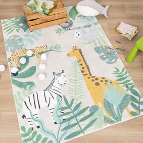 Kindervloerkleed - Jungle Giraffe Beige