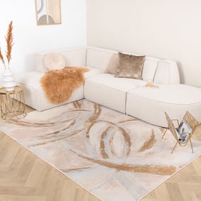 Marmer vloerkleed - Leonore Cotto Creme/Bruin
