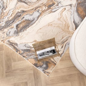 Marmer vloerkleed - Leonore Marble Creme/Grijs  - product