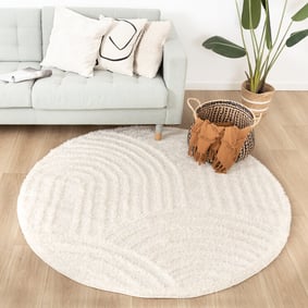 Rond Scandinavisch vloerkleed - Lova Arches Creme