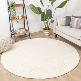 Rond wollen vloerkleed - Twist Wit
