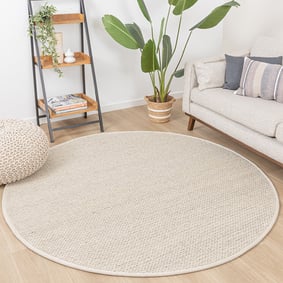 Rond wollen vloerkleed - Twist Beige