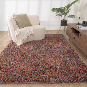 Hoogpolig wollen vloerkleed - Elin Multicolor