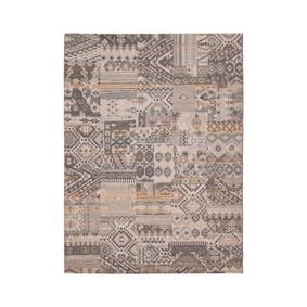 Wollen patchwork vloerkleed - Olympus 4000 Taupe - sfeer
