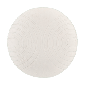 Rond hoogpolig vloerkleed - Carvy Arches Crème - sfeer