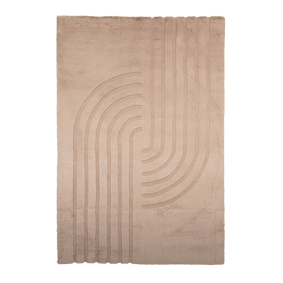 Zacht hoogpolig vloerkleed - Carvy Curves Taupe - sfeer