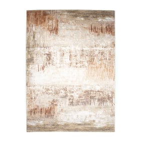 Abstract vloerkleed - Xavier Scratch Taupe/Rood - sfeer