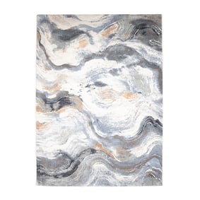 Abstract vloerkleed - Xavier Wave Blauw/Grijs - sfeer