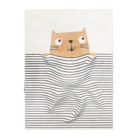 Wasbaar kindervloerkleed - Ravi Cat Multicolor - sfeer