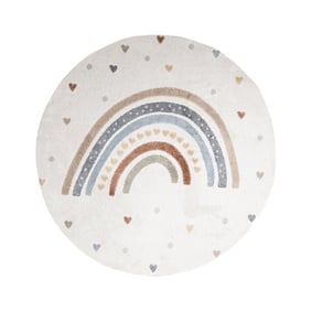 Rond wasbaar kindervloerkleed - Ravi Rainbow Multicolor - product