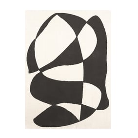 Japandi vloerkleed - Yori Abstract Creme/Zwart - sfeer