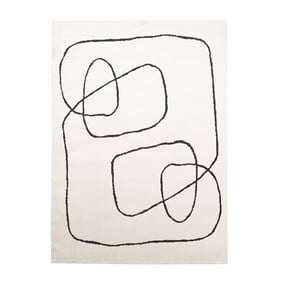 Japandi vloerkleed - Yori Lines Creme/Zwart - sfeer