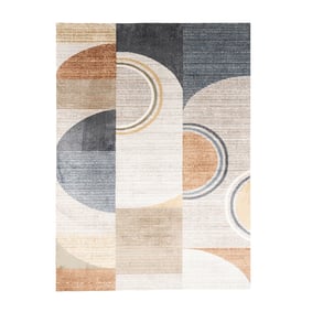 Wasbaar abstract vloerkleed - Misha Blocks Multicolor - sfeer
