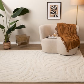 Wasbaar vloerkleed - Dunya Zebra Wit