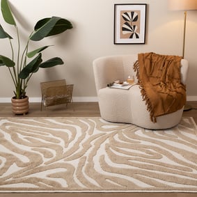 Wasbaar vloerkleed - Dunya Zebra Beige/Wit