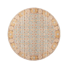 Rond vintage vloerkleed - Thirza Oriental Lichtblauw/Multicolor  - product