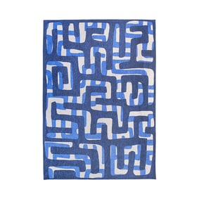 Retro vloerkleed - Kuba Ultramarine 9336 - product