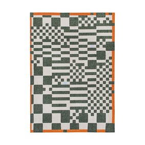 Retro vloerkleed - Chess Deep Green 9339 - sfeer