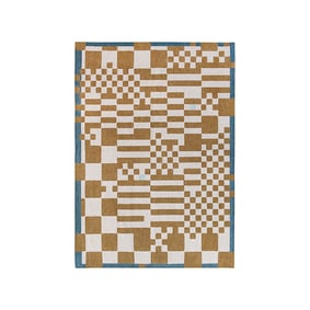 Retro vloerkleed - Chess Honey 9338 - sfeer