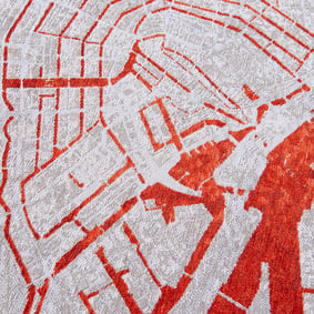 Rond Grafisch vloerkleed - Cities Amsterdam 9323 - sfeer