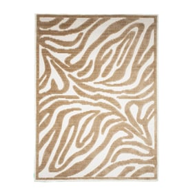 Wasbaar vloerkleed - Dunya Zebra Beige/Wit  - product