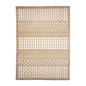 Wasbaar vloerkleed - Dunya Geo Beige/Wit  - product