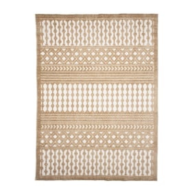 Wasbaar vloerkleed - Dunya Geo Beige/Wit - sfeer