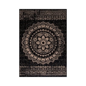 Vintage buitenkleed - Sunara Mandala Zwart - sfeer